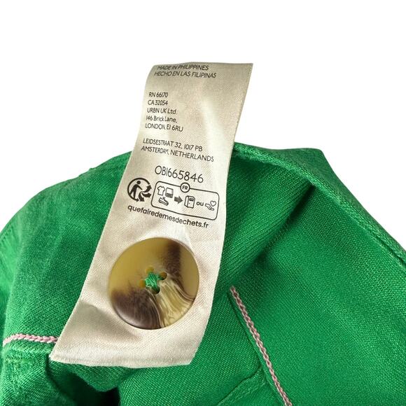 MAEVE The Colette Linen Blend Crop Wide-Leg Trouser Pants Women Size 28 Green - Picture 7 of 8